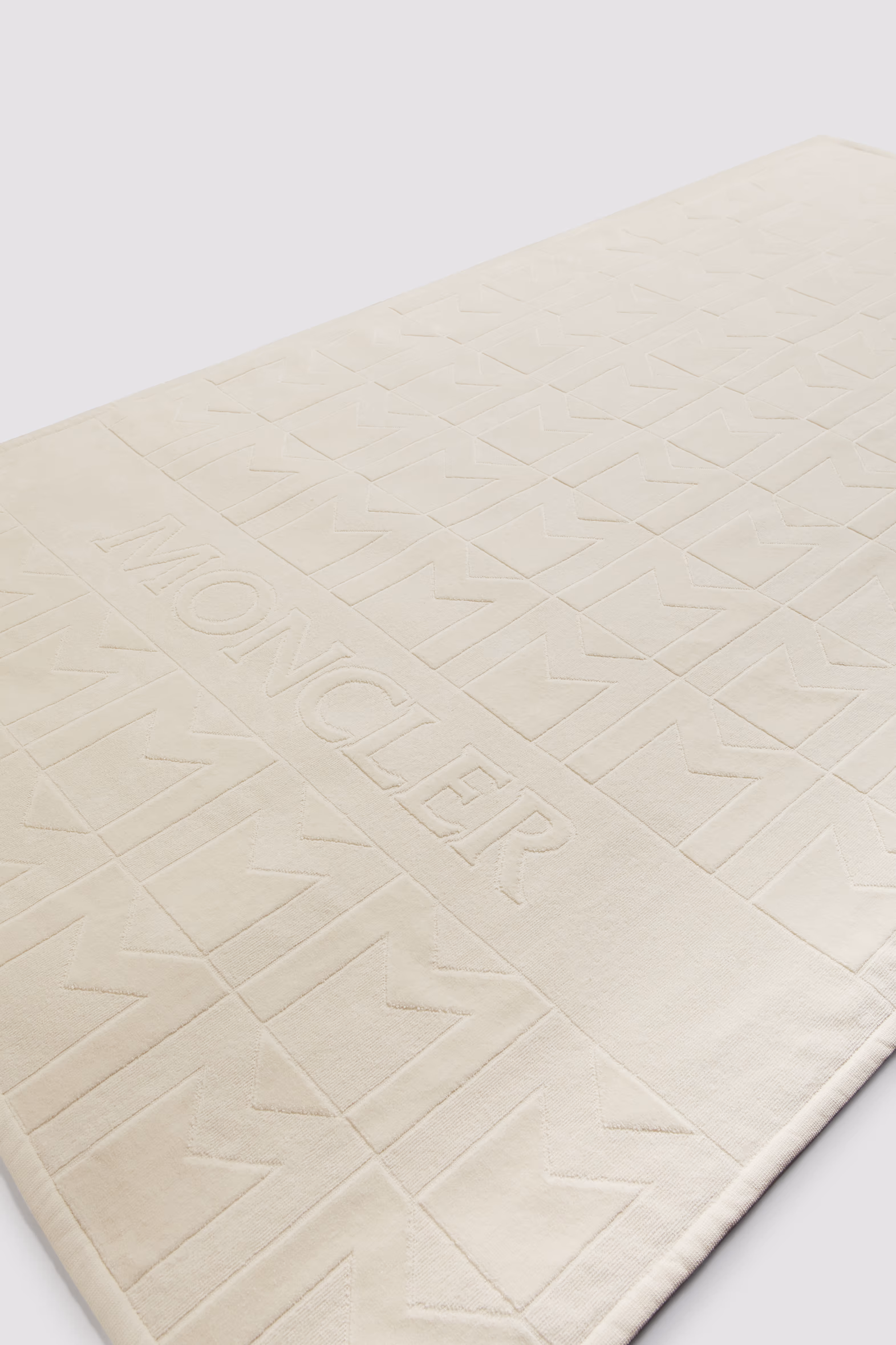Monogram Cotton Terry Cloth Beach Towel Women White Moncler 3